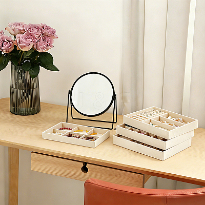 4Pcs 4 Styles MDF Covered with Velvet Jewelry Display Trays CON-UN0001-16A-1