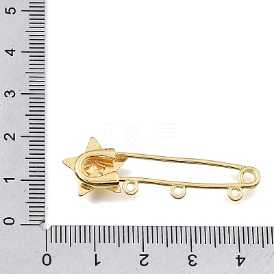 Star Brass Safety Pins Brooch Findings KK-E802-40A-G-1