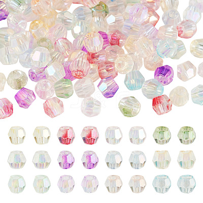 144G 12 Colors Transparent Spray Painted Glass Beads EGLA-TA0013-13-1