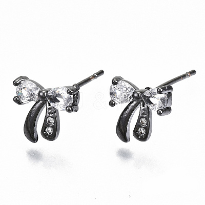 Brass Stud Earrings KK-T062-43B-NF-1