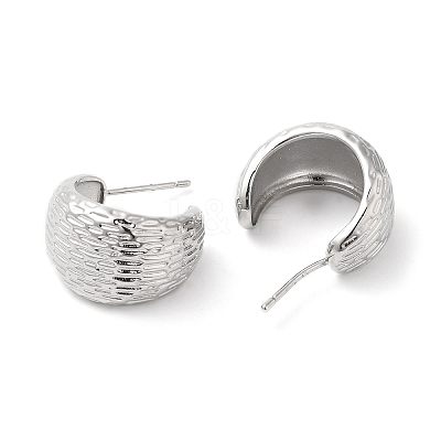 Rack Plating Brass Round Stud Earrings EJEW-D059-21P-1