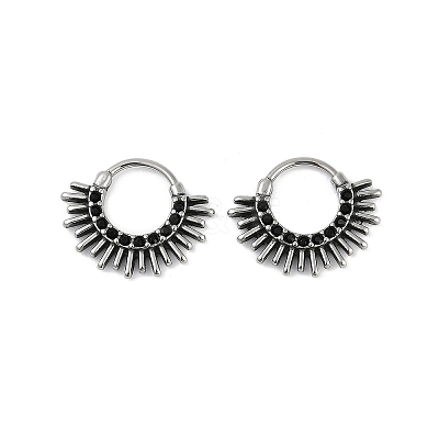 Sun 316 Surgical Stainless Steel Hoop Earrings EJEW-G416-37AS-1