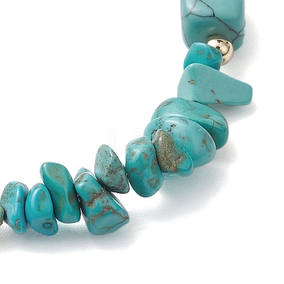 Synthetic Turquoise Chip & Cuboid Beaded Stretch Bracelets for Women BJEW-JB10808-06-1