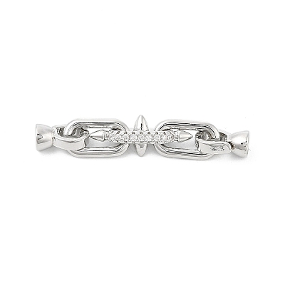 Brass Micro Pave Cubic Zirconia Fold Over Clasps KK-U059-07P-1