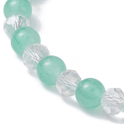 Glass Round Beaded Stretch Bracelets BJEW-JB09909-04-1