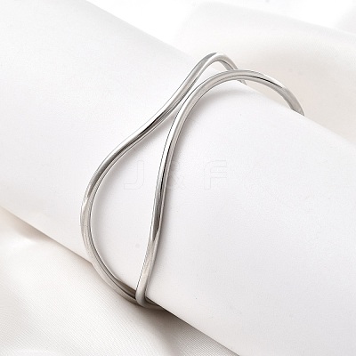 304 Stainless Steel Cuff Bangles for Women BJEW-Z150-01P-02-1