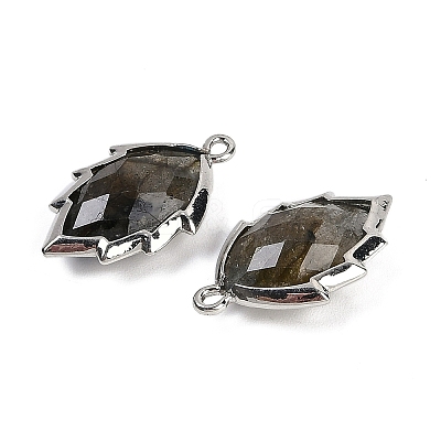 Natural Labradorite Faceted Leaf Pendants G-I375-04P-08-1