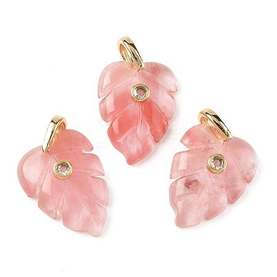 Cherry Quartz Glass Pendants GG-CBA105B-01H-G-1