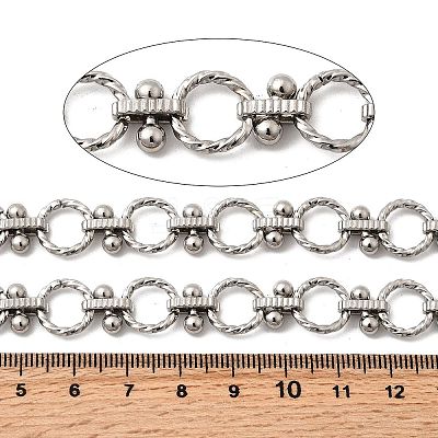 Alloy Textured Ring Link Chains CHC-P013-05P-01-1