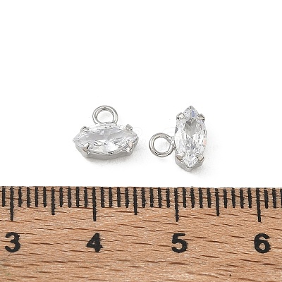 Brass Pave Clear Cubic Zirconia Charms CU-CBAD360-04P-03-1