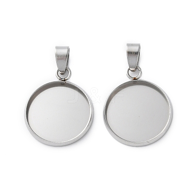 304 Stainless Steel Pendant Cabochon Settings STAS-L282-010P-06-1