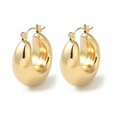 304 Stainless Steel Plain Thick Hoop Earrings X-EJEW-Z026-09G-1