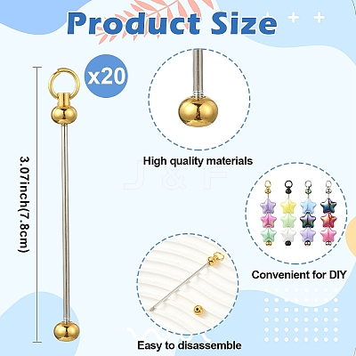 20Pcs Iron Beadable Keychain Bar for Jewelry Making DIY Crafts IFIN-YW0003-98A-1