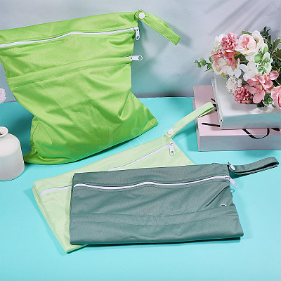 3Pcs 3 Colors Cloth Makeup Storage Zipper Bags ABAG-GL0001-08-1