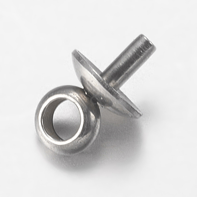 201 Stainless Steel Cup Pearl Peg Bails Pin Pendants STAS-I097-043P-1