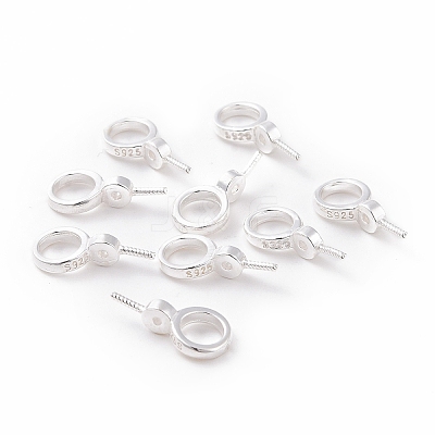 925 Sterling Silver Screw Eye Peg Bails STER-D035-46S-1