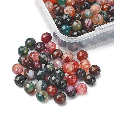 130Pcs Dyed Natural Multi-Color Agate Beads Strands G-YW0001-29A-1