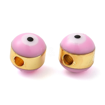 Brass Enamel Beads KK-E048-02G-1