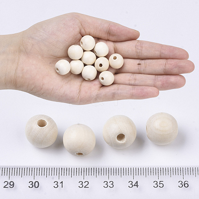 Unfinished Natural Wood Beads X-WOOD-S651-A14mm-LF-1