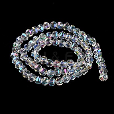 Transparent Electroplate Glass Beads Strands GLAA-Q099-C01-14-1-1