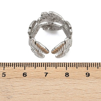 304 Stainless Steel Adjustable Open Cuff Rings for Women RJEW-K299-01P-1