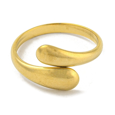 304 Stainless Steel Plain Cuff Ring RJEW-C067-01G-1