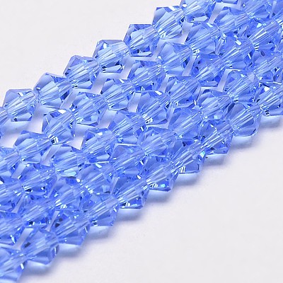 Imitate Austrian Crystal Bicone Glass Beads Strands GLAA-F029-6x6mm-09-1