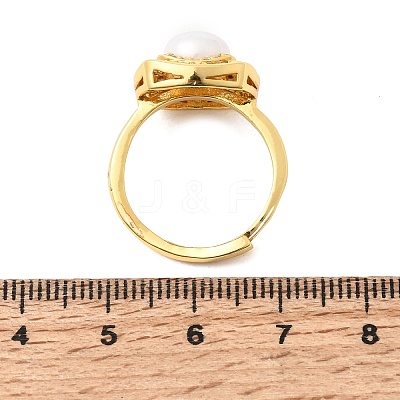 Adjustable Brass Micro Pave Cubic Zirconia Finger Rings CU-CBABA66-02G-1