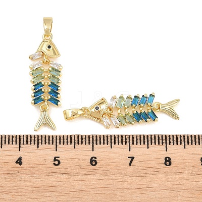 Brass Colorful Cubic Zirconia Pendants KK-E800-05B-G-1