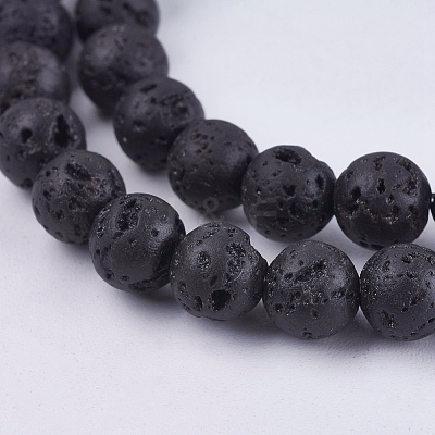Natural Lava Rock Bead Strands G-R193-18-6mm-1
