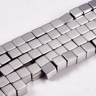 Electroplate Non-magnetic Synthetic Hematite Beads Strands X-G-J170A-4x4mm-01-1