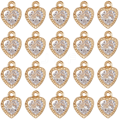 50Pcs Heart Alloy Charms ZIRC-SC0001-32G-1