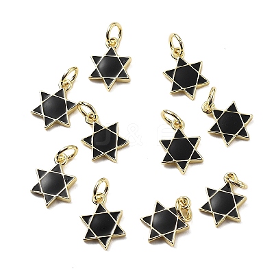 Brass Enamel Charms KK-Z114-13G-1