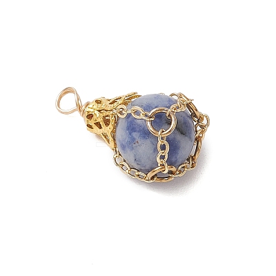 Natural Rose Quartz/Unakite/Black Stone/Blue Spot Jasper/White Jade Pendants PALLOY-JF03396-1