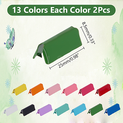 26Pcs 13 Colors Iron Ribbon Crimp Ends FIND-AR0006-13-1