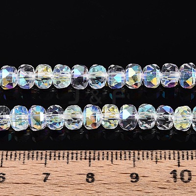 Electroplate Transparent Glass Beads Strands EGLA-N022-05B-C07-1