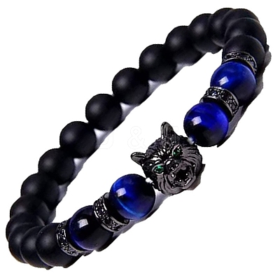 Natural Tiger Eye Stretch Bracelets PW-WG014ED-06-1
