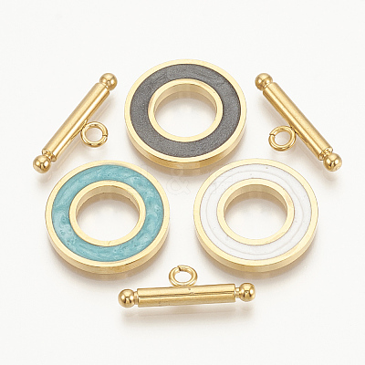 201 Stainless Steel Toggle Clasps STAS-T037-06-G-1