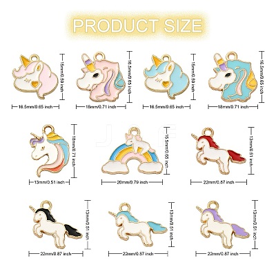 40Pcs 10 Style Alloy Enamel Pendants ENAM-SZ0002-55-1