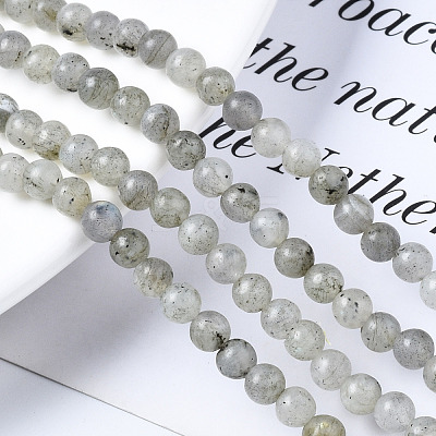 Natural Labradorite Round Beads Strands G-S158-4mm-1