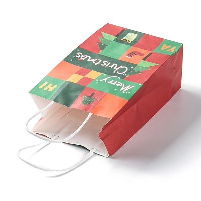 Christmas Theme Kraft Paper Gift Bags CARB-L009-AM-1