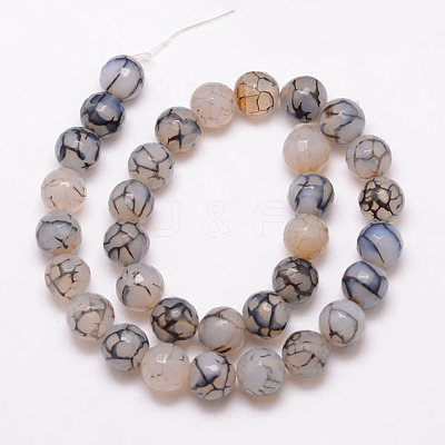 Natural Dragon Veins Agate Bead Strands G-K166-07F-12mm-15-1