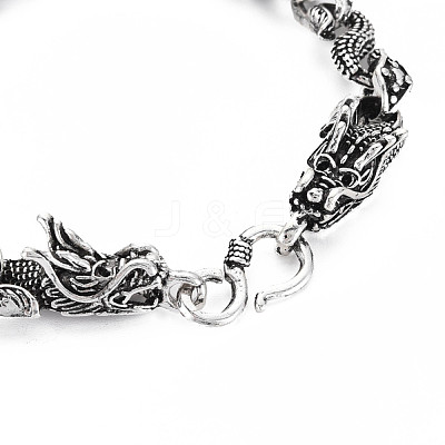 Alloy Dragon Link Chain Bracelet for Men Women BJEW-N015-011-1