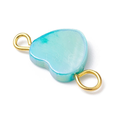 Natural Freshwater Shell Dyed Connector Charms PALLOY-JF02244-01-1