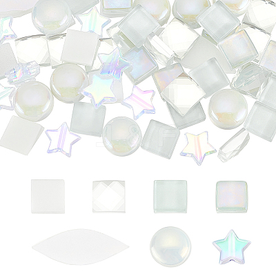 140Pcs 7 Styles Glass Cabochons & Plastic Beads DIY-FG0004-85-1