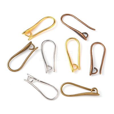 Brass Earring Hooks for Earring Designs KK-M142-02-RS-1