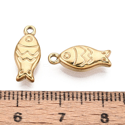304 Stainless Steel Fish Charms STAS-T069-06G-1