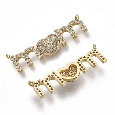 Brass Micro Pave Cubic Zirconia Link Connectors KK-N227-12-1