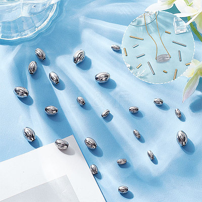 24Pcs 4 Styles 201 Stainless Steel Beads STAS-AR0001-56-1