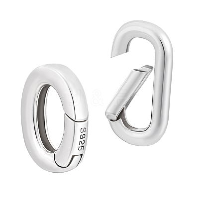 2Pcs 2 Styles 925 Sterling Silver Spring Gate Rings STER-PH0003-90-1
